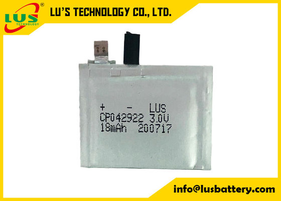 Sécurité élevée jetable de la batterie au lithium de CP042922 18mAh 3v Limno2