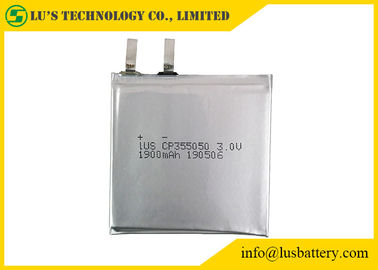 Batteries flexibles adaptées aux besoins du client des cellules 3.0V 1900mah limno2 de la batterie au lithium Cp355050 3V légèrement